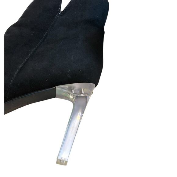 Marc New York Bootie Women’s SZ 9.5 M Black AMELIA Ankle Clear Heel Faux Suede - Picture 12 of 15